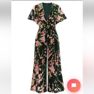 Green Velvet floral Jumper